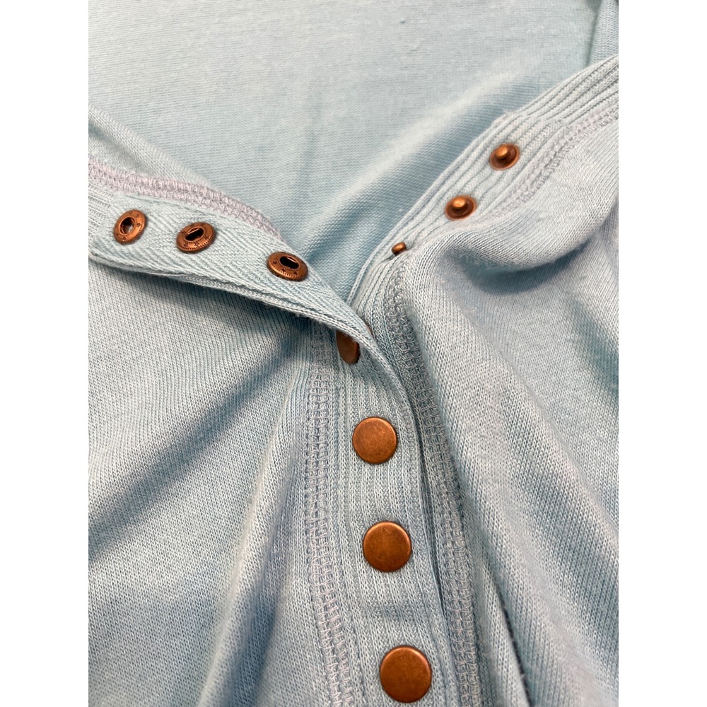 Zenana Outfitters M Robin Egg Blue Snap Cardigan Coastal Preppy Lightweight - Picture 9 of 9